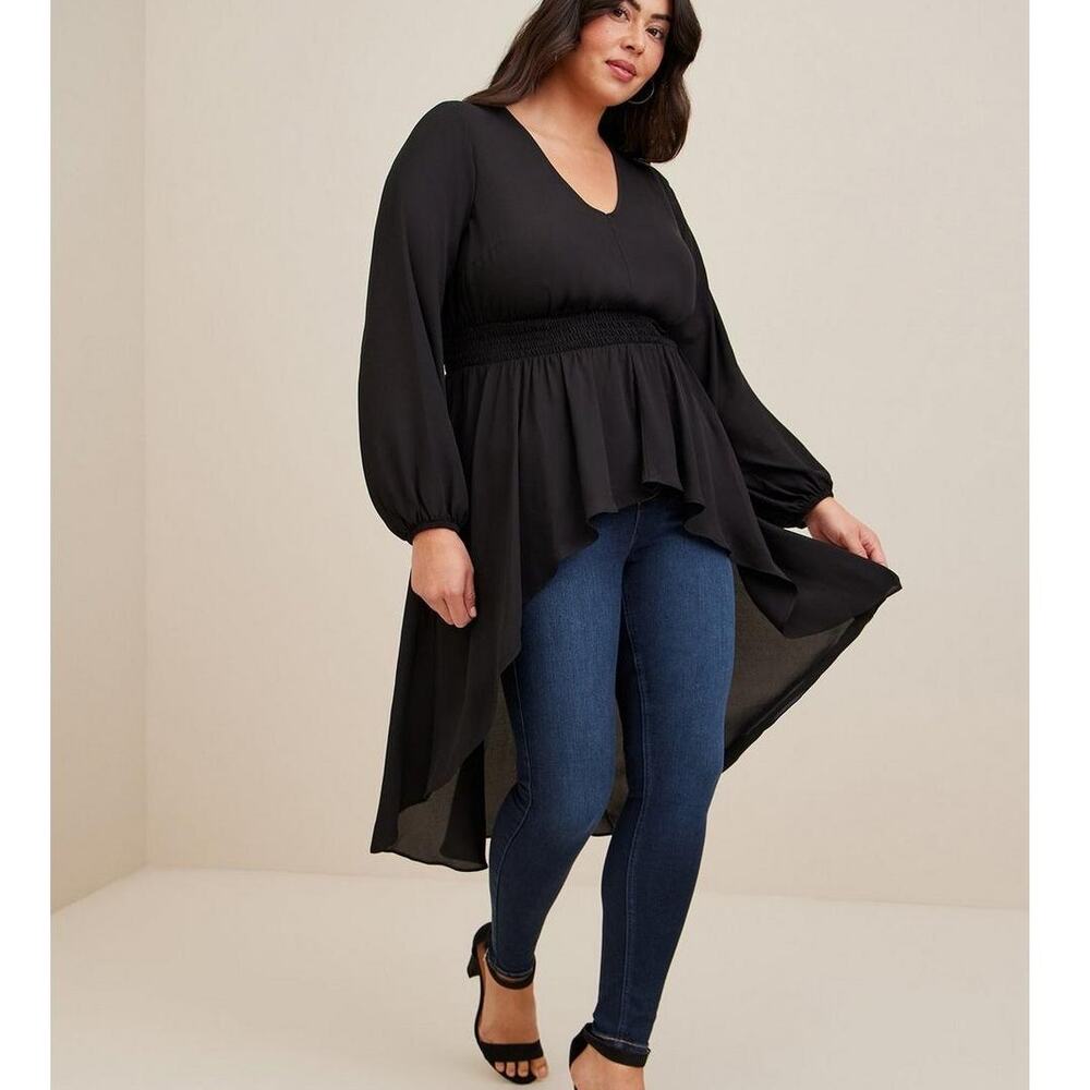 Torrid Womens Hilo Tunic Plus Size 6X Whimsygoth Smocked Date Night Going Out